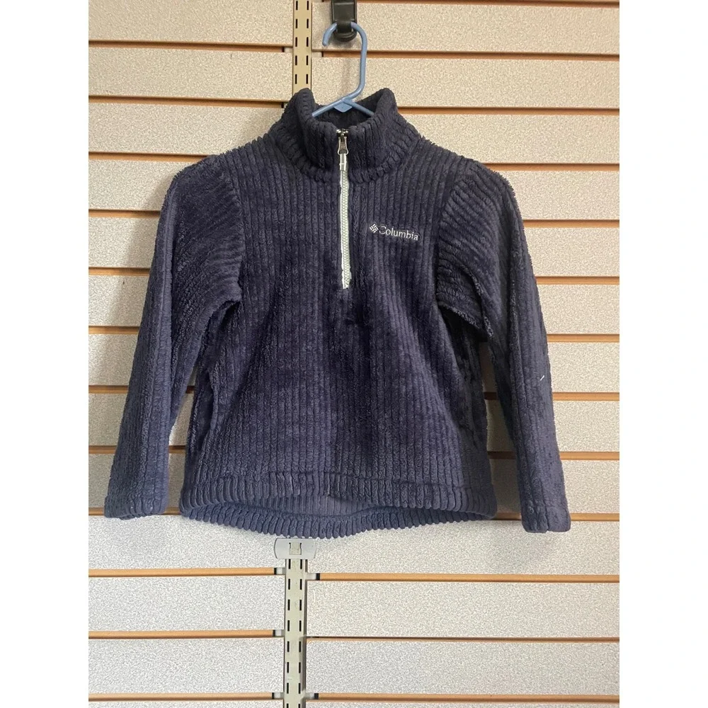Columbia Fleece Pullover Kids Size S Blue Half Zip Mock‎ Neck Cozy 5 6